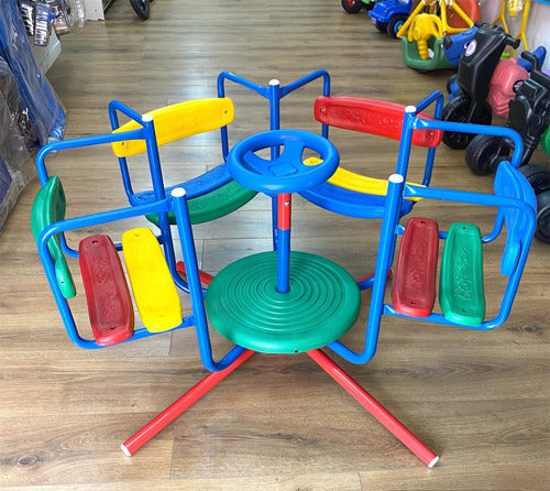 Premium Reinforced Children's Carousel with 4 Seats - Real Photos 1