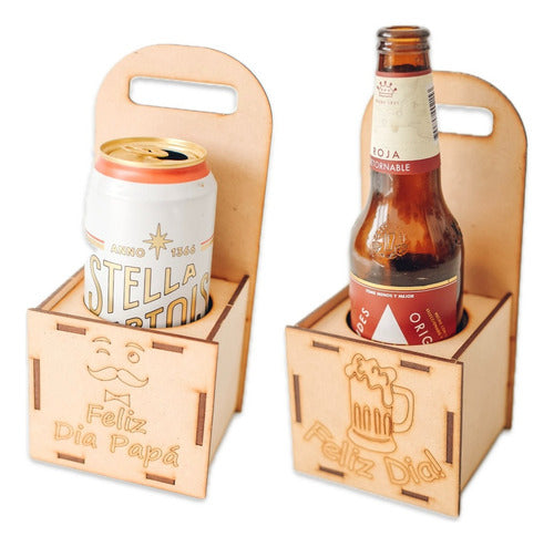 Set of 2 Individual Beer Holders Happy Father's Day 0