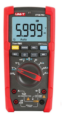 Uni-T Multímetro Tester Digital UT15B PRO 1000V RMS 0