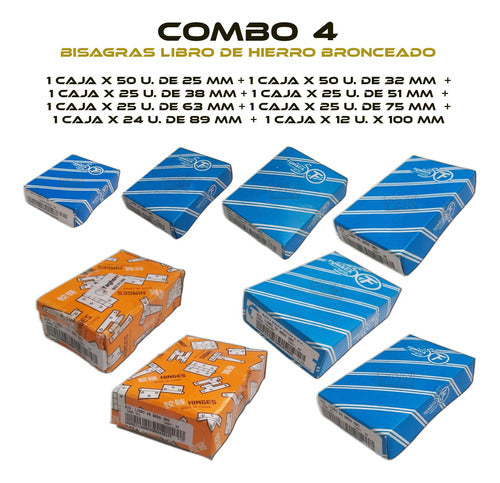 Bisagra Libro Hº B Combo 4 - 25+32+38+51+63+75+89+100 - Fdn 1