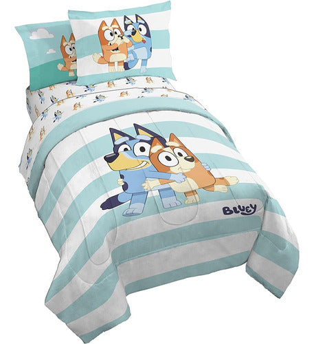 Jay Franco Bluey & Bingo 5 Piezas Twin Size Bed Set - Incluy 0