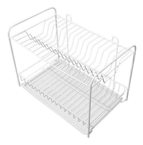 Boxtul Two-Tier Dish Rack for 16 Plates with Cutlery Holder in Stainless Steel 3