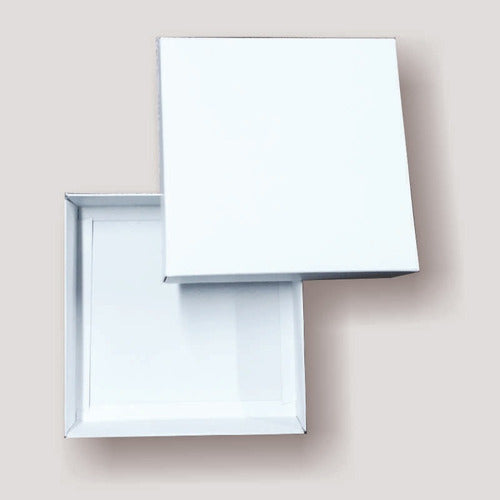 White Cardboard Base and Lid Box 15x15x03 cm - Pack of 100 Units 2