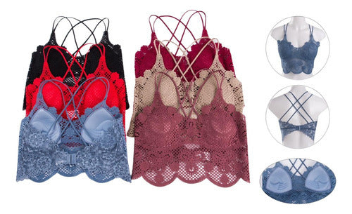 Bralette Pack of 3 with Lace and Push Up - Art. 1802 0