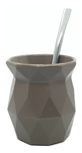 Set of 10 Faceted Terra Mate Cups with Self-Cleaning Straw 1