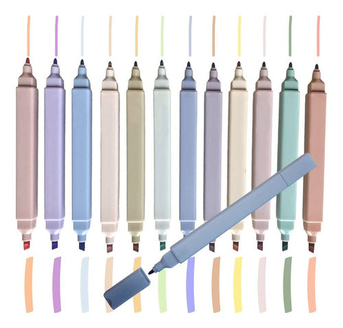 Generic Aesthetic Pastel Highlighters, 12 Pieces (5.9 In X 0.47 In) 0