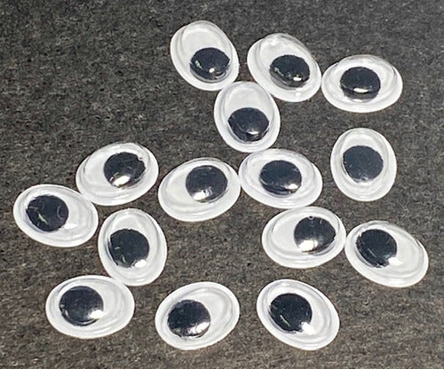 Pack of 100 White Oval Plastic Eyes for Amigurumi Dolls and Crafts 8x10mm 1
