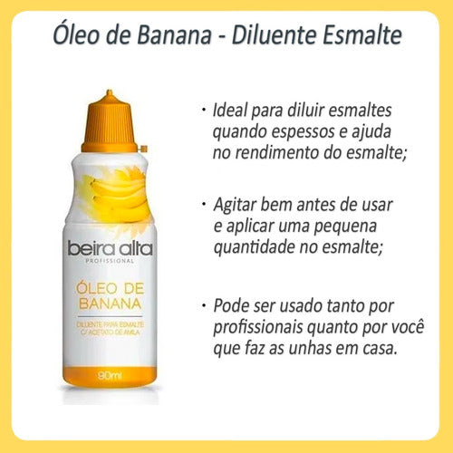 Kit 2 Óleo De Banana Beira Alta Diluente Para Esmalte 90ml 1