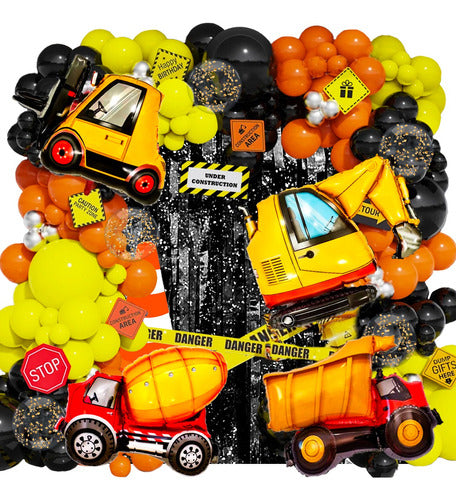 UNIVERSIA3 Cotillon 50 Art Globos Construccion Vehiculos Transportes Grua Clark 0