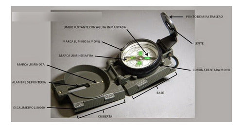 Brujula Polivalente Uso Militar Metal Supervivencia Camping 4