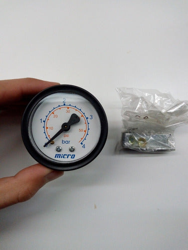 Micro Pressure Gauge, 0-4 Bar, 0-60 Psi 1