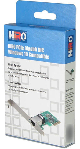 HiRO H50218 PCI Express Gigabit Ethernet Card RoHS 0