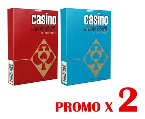 Casino Poker Cartas Naipes 54 Uni Plastificado Numero Grande 0