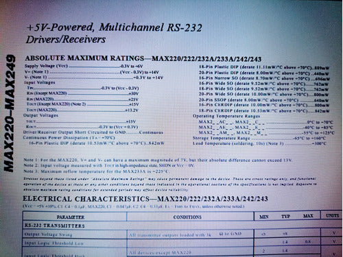 Maxim MAX233 Integrated Circuit Controller/Receiver RS232 (Pack of 2) 1