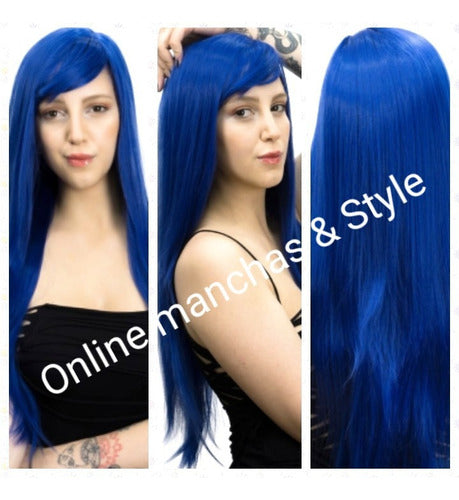 Fantasy Color Hair Wig Straight/Bangs 70cm #Blue 1