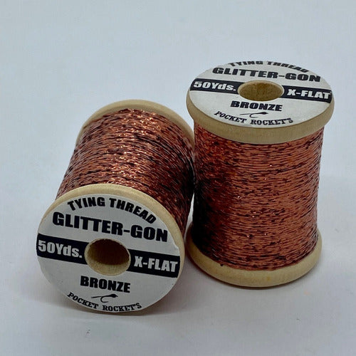 Pocket Rocket's Material De Atado De Moscas Hilo Glitter Gon X Flat 3