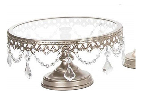 Decorative Cake Stand VANESA Champagne 25x14cm Birthday Candy 0