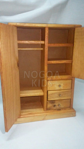 NOGOA KIDS Vestidor, Placard, Ropero Mueble Para Muñecas De Madera 6