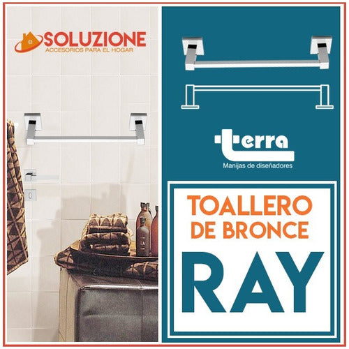 Terra Toallero Ray 450 Terra Bronce Baño Sanitario Deco 2