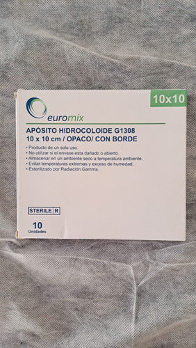 Apósito Parche Hidrocoloide 10x10 Euromix C/ Borde Opaco 10u 1