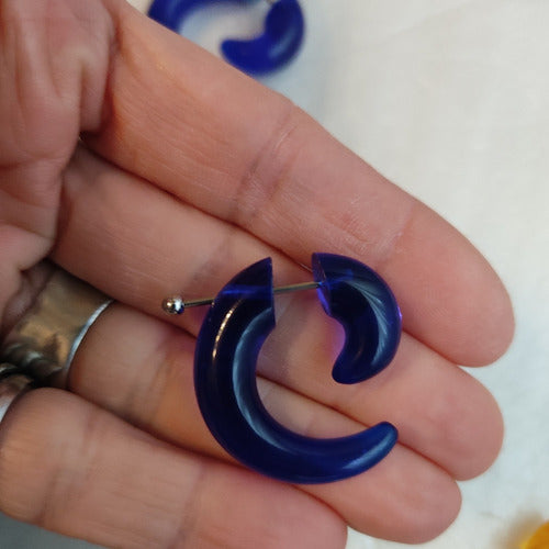 Acrylic Steel Spiral Fake Expander Horn Earrings Piercing 3-4 cm 61