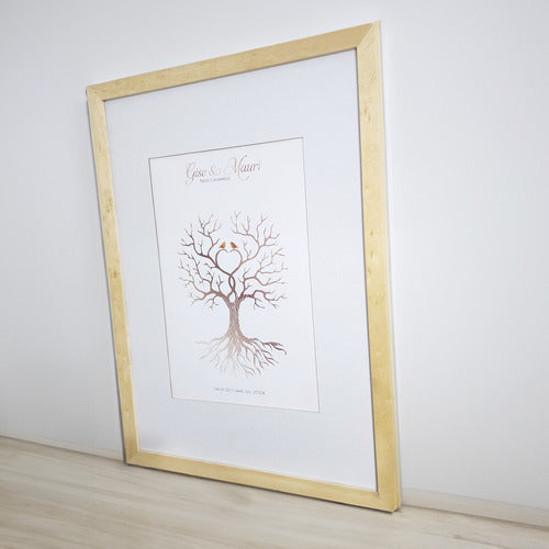 Black Back Fingerprint Tree Canvas 50x70 + 2 Wedding & 15th Birthday Stamps 3