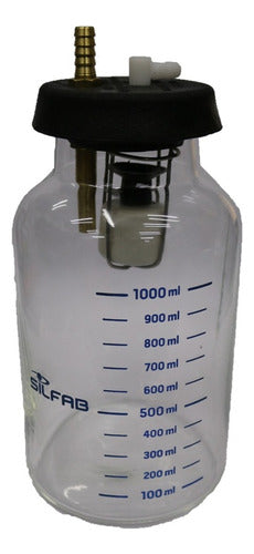 Silfab Glass Jar for Continuous Vacuum 1 Liter with Lid 3