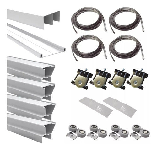 Kit Frente De Placard Aluminio Grupo Euro 2m 2 Puertas Smart 0