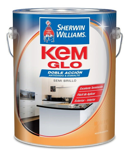 Sherwin Williams Recubrimiento Kem Glo Semibrillo Negro 1l 0