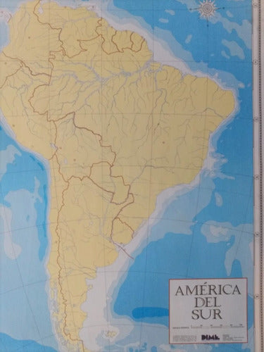 Emblemas Argentinos South America Blank Wall Map Laminated with Wooden Rods 0