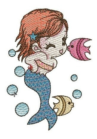 Embroidery Design Pack - Lovely Mermaid Sirens for Embroidery Machines 1