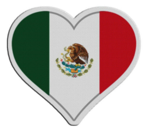 Parche Bandera Corazon Mexico 0