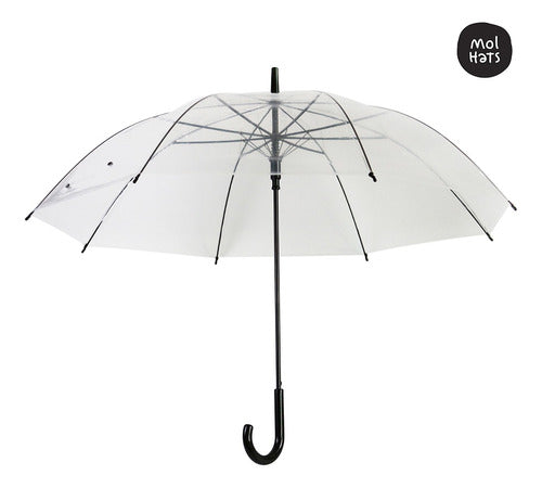 Mol Hats Large Transparent POE Umbrella for Rain Events 8 Panels HQ 5