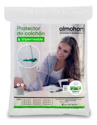 Almohar Protector De Colchón Impermeable 190x150 Toalla/PVC 2 1/2 Pl 5