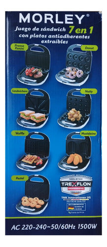 8 Mini Donut Machine Plus Waffle Maker, 7-in-1 Sandwich Maker by Morley 13