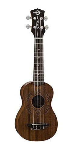 Luna Honu Tribal Turtle Soprano Ukulele Package 1