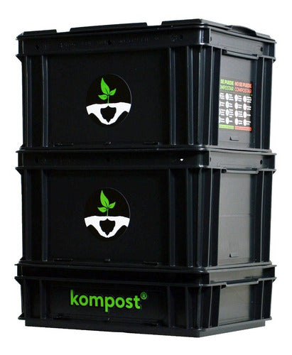 Kompost® Urban Wooden Balcony Composter 40L B+T C with Worms 2