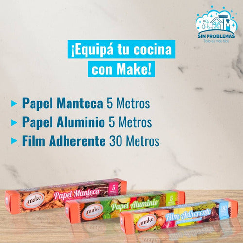 Make Aluminum Foil 5mts, Parchment Paper 5mts, Cling Film 30mts 4