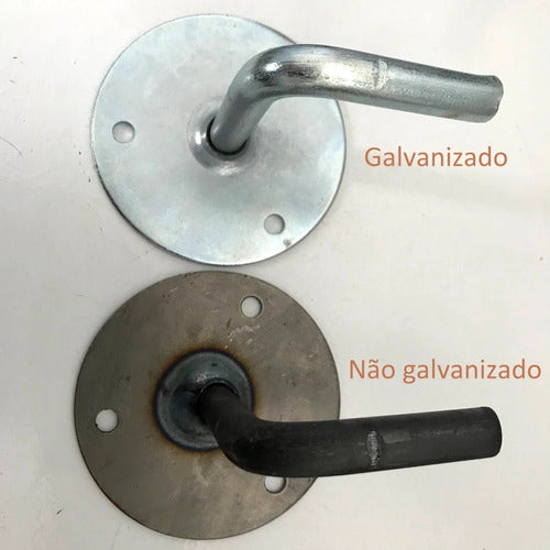 Suporte Corrimão - 10 Unidades - 3 Furos - Galvanizado 3