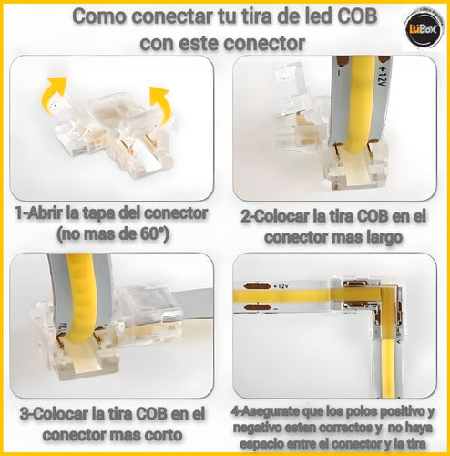 Corner L Connector Buckle for 8mm x 10 Units COB LED Strip 3