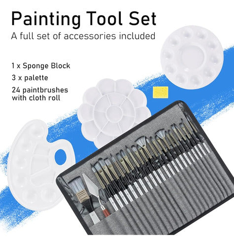 Falling In Art 28-Piece Painting Brush Set 1