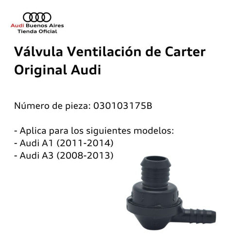 Valve Ventilation Crankcase Volkswagen Golf 2006 to 2013 1