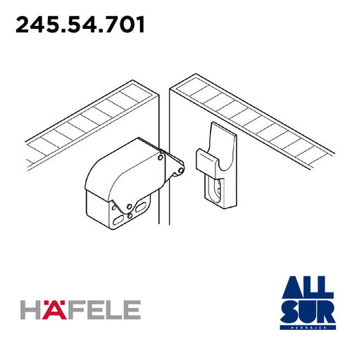 Häfele Push Open Codo 0 Hinges 2 Units + Mini Latch Retainer 1