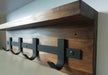 Rustic Wooden Wall Coat Rack with Shelf 4 Hooks 7