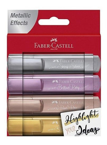 Faber-Castell Textliner 46 Metallic Highlighters X4 Units 0