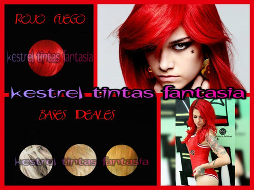 Kestrel Tinta Fantasia Cabello Colores 12 Frascos De 100ml Cada Uno 5