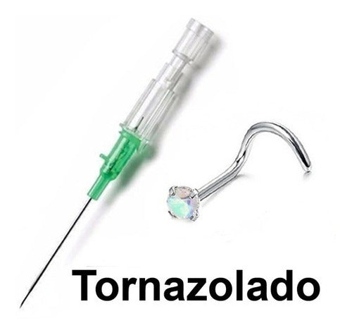 Surgical Steel Nostril Engarzado Piercing + Catheter Needle 3