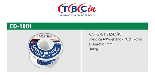 Carrete De Estaño 60/40 1mm 100gr Rollo Electronica Tbcin 1