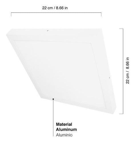 Square LED Surface Panel Light 18W 21x21cm Demasled 1