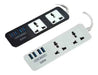 Black Power Strip with 2 Outlets + 4 USB Ports + 1.8m Cable 0